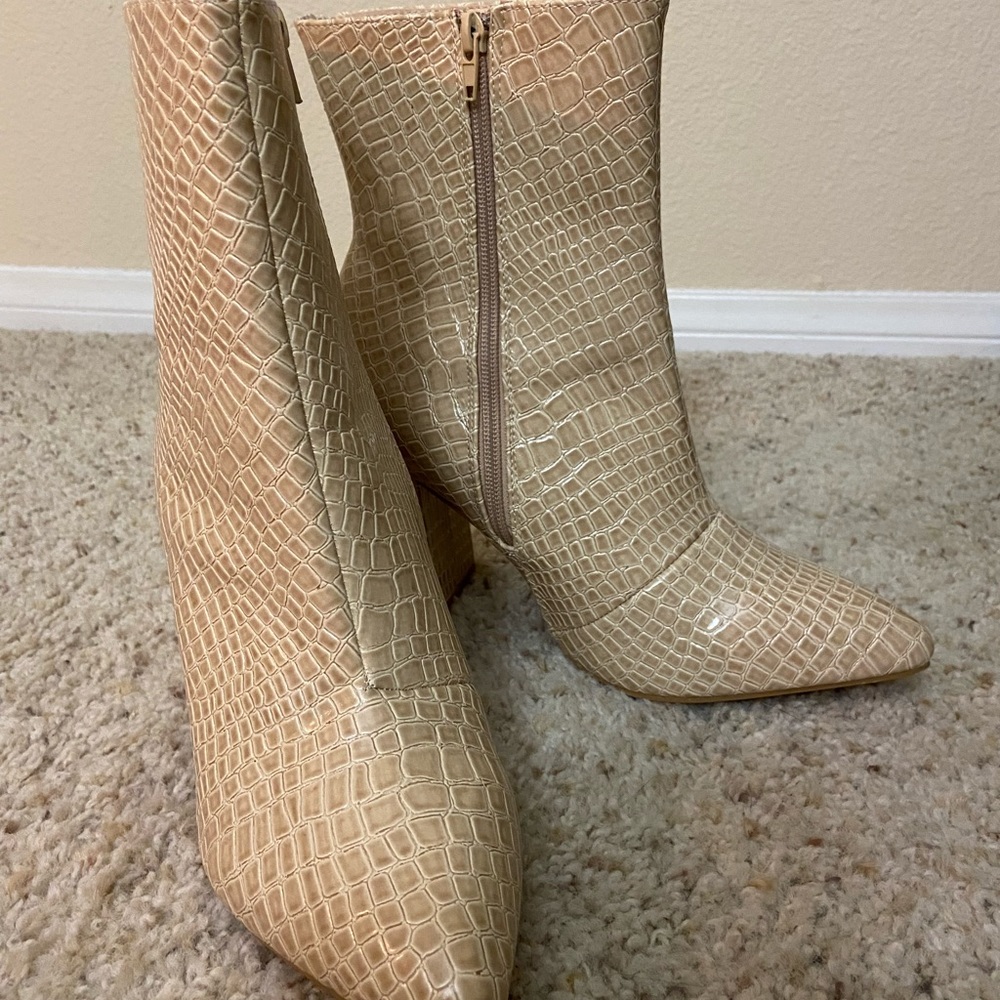 Boohoo Snake Skin Booties